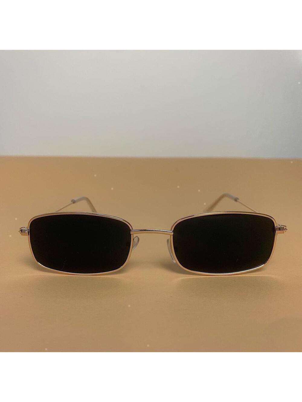 Y2K Vintage Gold Black Slim Unique Sunglasses Unisex